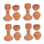 POPETPOP 4 Takım Minyatür Saksı Bahçe Aksesuarları Minyatür Pişmiş Toprak Kaplar Küçük Etli Tencere Mini Etli Tencere Açık Mini Tencere Küçük Pişmiş Toprak Kaplar Saksı Diy Brown 4 Adet * 4