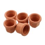 POPETPOP 5 Adet Küçük Çiçek Saksıları Retro Mini Terracotta Saksılar, Sevimli Etli Bitki Saksıları Seramik Saksılar Ev Kahve Dükkanı Mini Bitkiler Yaprak Kesimleri Minik Çiçekler
