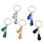 POPETPOP 5 Adet Spor Eldiven Kolye Dövüşçü Boks Eldivenleri Anahtarlık Yapışmaz Kapak Ürün Banka Kartı Parti Malzemeleri Boks Eldivenleri Cep Emicileri Ürün Imza Kartı Takı Etiketi Metal