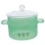 POPETPOP Çift Saplı Şeffaf Cam Ramen Erişte Tenceresi Isıya Dayanıklı Ocak Üstü Pişirme Tenceresi Çorba Yulaf Ezmesi Erişte Ve Bebek Maması 1500ml