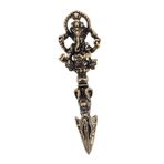POPETPOP Tibet Vajra Dorge Buda Heykeli Vintage Budizm Dorje Vajra Phurba Enstrüman Pirinç Muska El Yapımı Nepal Koleksiyon Ritüel Öğeleri Pestle Feng Shui Süsleme Bronz