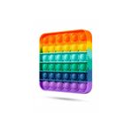 Popit Kare Gökkuşağı Renk Duyusal Oyuncak Zihinsel Gelişim Stres Oyun 12,5X12,5Cm Pop It