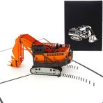 Poplife Ekskavatör Bagger makinesi 3D Pop Up tebrik kartı için tüm durumlar – Makine güçlendirici tesir, inşaat aletler, parti için mükemmel, favor – düz katlanabilir gönderi – , doğum günü için, Renteneintritt, babalar günü