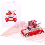 PopLife Love Bug Car 3D Pop Up Kart Tüm Durumlar İçin - Sevgililer Günü, Anneler Günü, Yıl Dönümü, Mutlu Yıllar Sürprizi, Düğün, Teşekkür Ederiz, Geçmiş Olun, Anne, Kız Arkadaş, Arkadaş, Öğretmen, Torun için, Kayınvalide