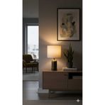 poplinhome Metal Eskitme Ayak Abajur Kumaş Abajur Şapkası Masa Lambası