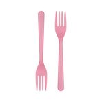Poppy Lüks Parti Pembe 20 Adet Plastik Çatal