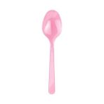Poppy Plastik Renkli Pembe Kaşık 100 Adet(4 Paket)