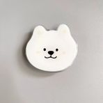 Popsocket Telefon Tutacağı Köpek Desenli Sevimli Yapışkanlı Masaüstü Stand Için Tutacak - Beyaz