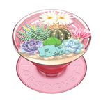 PopSockets: PopGrip - Akıllı telefonlar ve tabletler için değiştirilebilir üst kısım ile uzatılabilir taban ve sap - Pokémon - Bulbasaur Terrarium