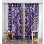 Popular Handicrafts Hint Yanan Güneş Hippi Mandala Pencere Perdeleri - Çingene Bohem Güneş Ay Güzel Perdelik Yatak Odası Oturma Odası Balkon Saçak Panelleri Mor