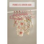 Popüler Sepet 6’lı Bebek Askısı & Bebek Gardırop Askısı Pembe Set