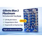 Popüler Sepet Gillette Blue 2 Maximum Tek Kullanımlık Tıraş Bıçağı 20 Adet Ekonomik Paket