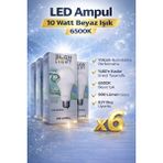 Popüler Sepet LED Ampul 10 Watt Beyaz Işık 6500K Yüksek Aydınlatma E27 Duy Enerji Tasarruflu 6 Adet