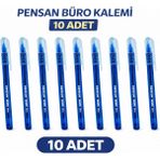 Popüler Sepet Pensan Büro Tükenmez Kalem 1.0 mm Mavi 10 Adet