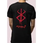 Populus Anime Berserk Logo Ön - Arka Baskılı Tişört - XXL - 01-Siyah