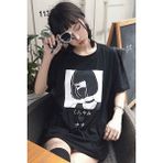 Populus Anime Girl Masekeli Harajuku T-Shirt - 2XL - Siyah