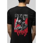 Populus Berserk Ön Arka Baskılı Red Desing Tişört - 2XL - Siyah