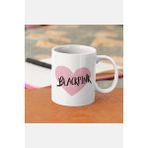 Populus Black Pink Pembe Kalpli Kupa Bardak - Beyaz - 350 ml