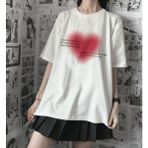 Populus Y2K Harajuku Kalp T-Shirt - Beyaz
