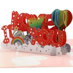 Poqirzan I LOVE YOU Kart Açılır Kartlar, 3D Açılır Kartlar Kağıt Tebrik Kartları Doğum Günü Kartları 20,32 cm x 15,24 cm Kapak Not Kartı ve Anneler Günü Hediyeleri, Düğün Kartı, Sevgililer Günü Kartları, Seni Düşünmek için Zarflı