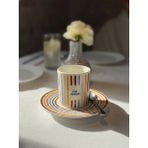 Porcelland | Bonheur Renkli Çizgili Premium 2’li Fincan Takımı - 80 ml