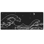 Porge Gamer Mouse Pad 70x30 Mouse Pad XXL Büyük Oyuncu Kanagawa Mousepad (Black Kanagawa, 70x30 cm 3mm kalınlık)