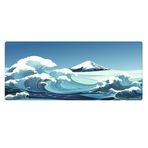 Porge Gamer Mouse Pad 80x30 Mouse Pad XXL Büyük Oyuncu Ofis Mouse Altlığı Mousepad (Mavi Kanagawa, 80x30 cm 3mm kalınlık)