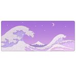 Porge Gamer Mouse Pad 90x40 Mouse Pad XXL Büyük Oyuncu Ofis Mouse Altlığı Mousepad (Mor Kanagawa, 90x40 cm 3mm kalınlık)