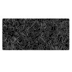 Porge Gaming Mouse Pad 120x60 cm XXXL Büyük Dikişli Kenar Speed Oyuncu Mouse Pad(Topographic Black) (Topographic Black)