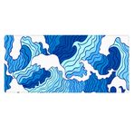 Porge Gaming Mouse Pad 120x60 cm XXXL Büyük Dikişli Kenar Speed Oyuncu Mouse Pad(Topographic Black) (Wave)