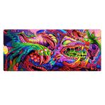 Porge Gaming Mouse Pad 70x30, 90x40 Mouse Pad XXL Büyük Dikişli Oyuncu Mouse Pad Speed Mousepad (Hyperbeast, 90x40 cm)