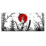 Porge Gaming Mouse Pad 70x30, 90x40 Mouse Pad XXL Büyük Dikişli Oyuncu Mouse Pad Speed Mousepad (Samurai, 70x30 cm)