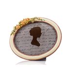 Porio 25x20 cm Çiçekli Pembe Krem Oval Çerçeve