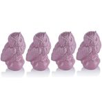 Porio 4'lü Pembe 13 cm Baykuşlu Biblo