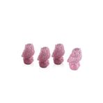 Porio 4'lü Pembe 9 cm Baykuşlu Biblo