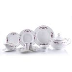 Porio Calvina 74 Parça Bonechina Ara Servisli Yemek Takımı
