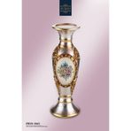 Porio Gümüş Altın Çiçek Desenli 36*12 Dekoratif Obje Mumluk PR58-1041