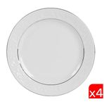 Porland 04POR031150 25 cm 4'lü Hazan Platin Yaldız Düz Tabak