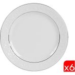 Porland 04POR031150 25 cm 6'lı Hazan Platin Yaldız Düz Tabak