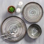 Porland 3 Parça Stoneware Vintage Yemek Takımı