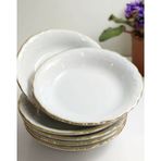 Porland Altın Yaldızlı Porselen 13 cm 6lı Çukur Tabak