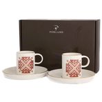 Porland Arabesque Desen 6 2 Kişilik 85 cc Kahve Takımı
