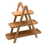 Porland Bambu 385 mm 3 Katlı Sunum Tabağı