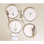 Porland Botanical Serisi 4'lü 21 cm Düz Pasta Tabak Takımı
