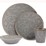 Porland Christina Seasons Koyu Gri 4 Parça Tek Kişilik Yemek Takımı