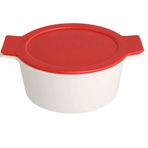 Porland Cookland İndüksiyonlu 1.3 lt Porselen Kırmızı Kapaklı Derin Tencere