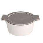 Porland Cookland İndüksiyonlu 2.1 lt Porselen Koyu Gri Kapaklı Derin Tencere
