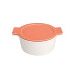 Porland Cookland Isıya Dayanıklı 1.3 lt 22 cm Beyaz Turkuaz Kapaklı Derin Tencere