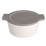 Porland Cookland Isıya Dayanıklı 1.3 lt Porselen Koyu Gri Kapaklı Derin Tencere