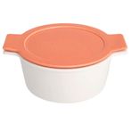 Porland Cookland Isıya Dayanıklı 1.3 lt Porselen Turuncu Kapaklı Derin Tencere